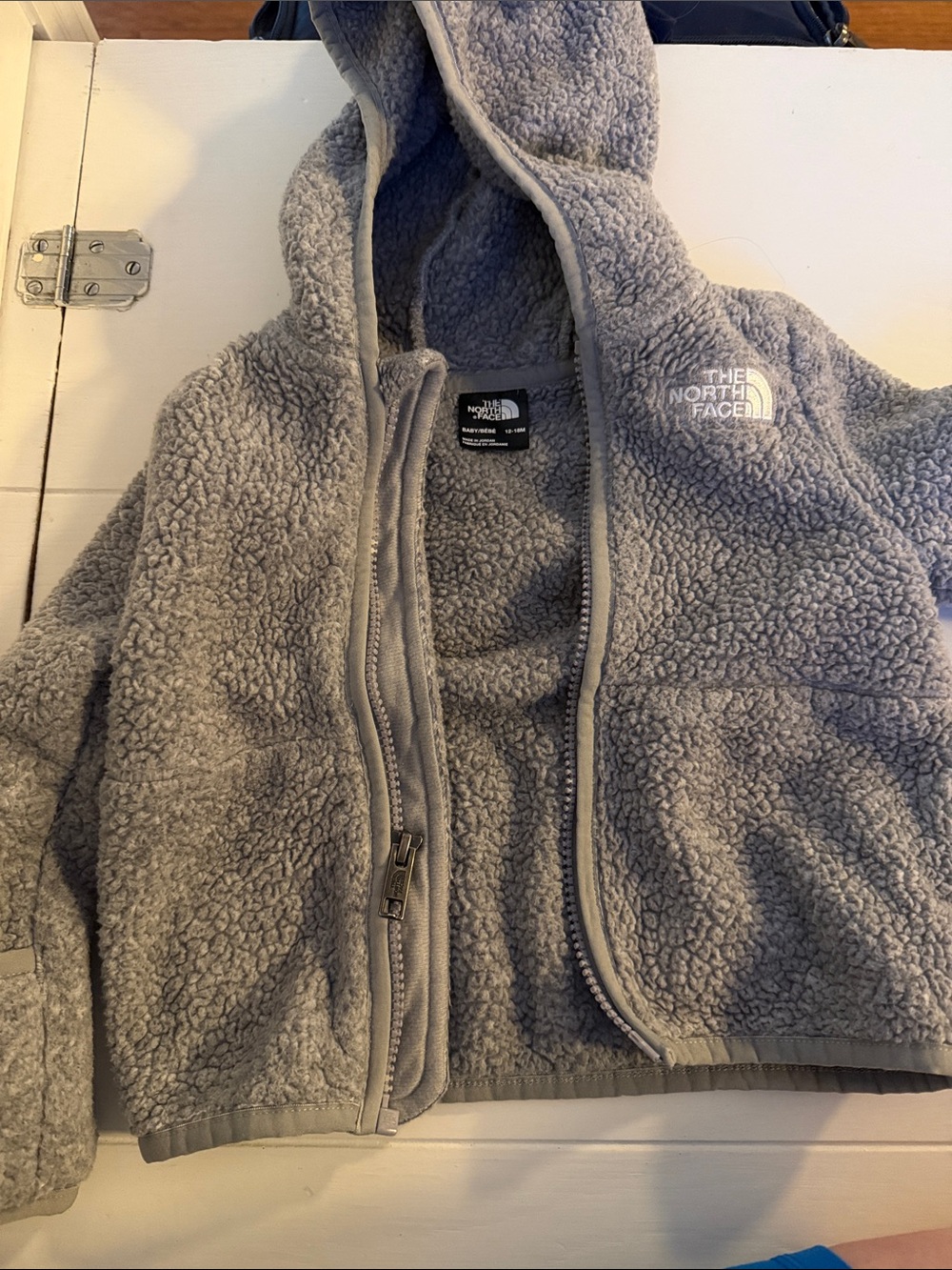 The North Face Kids Gray Hooded Sherpa Puffer Jacket